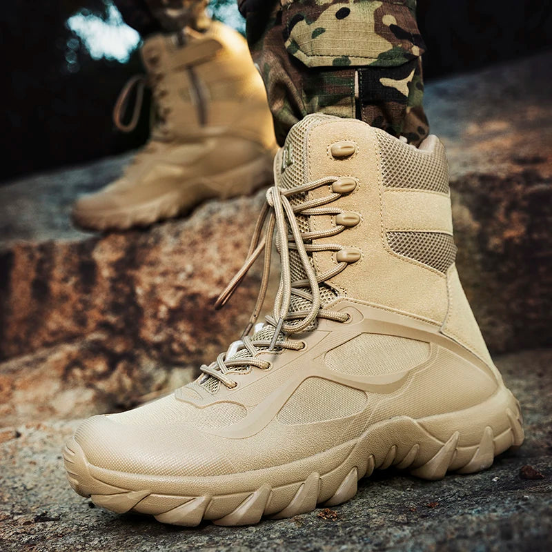 Winter Combat Training Boots Work Shoes Lightweight Mesh Breathable Military Tactical Boots 34-48 Plus Size Outdoor Hiking Boots