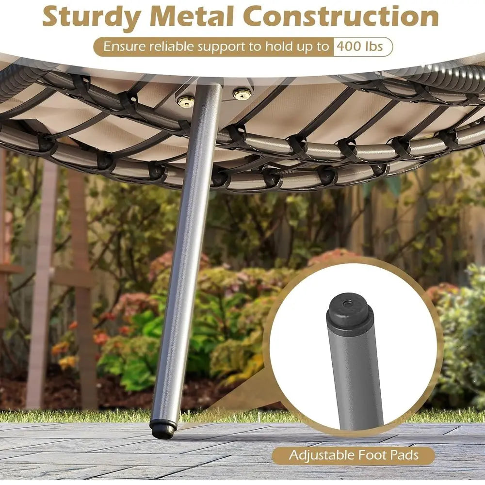 3-Piece Outdoor Bistro Set with Cushioned Wicker Chairs and Glass Table for Patio, Balcony, Deck, and Garden