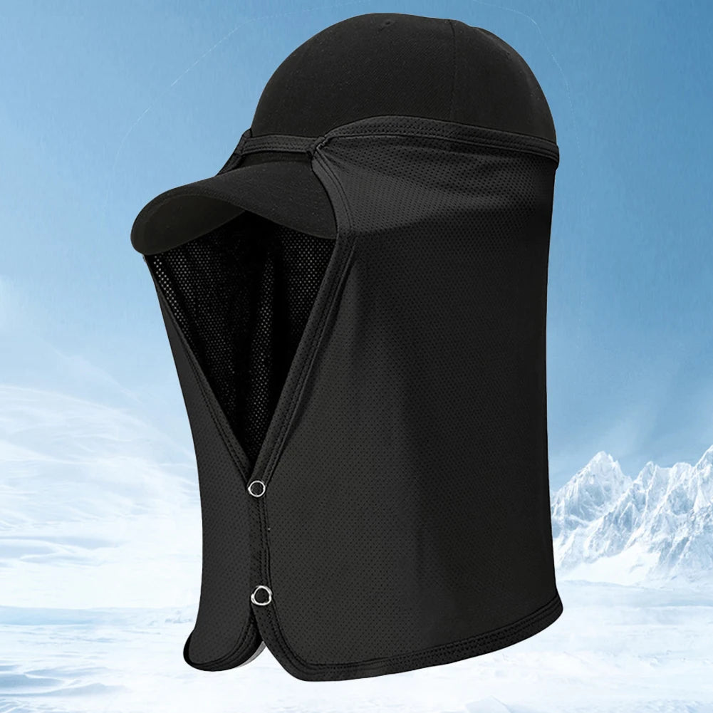 Unisex Ice Silk Fisherman Hat Solid Color Sun Protection Face Neck Cover Quick-Drying Mountaineering Cap Fishing Cap