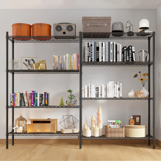 49.2"W NSF Wire Shelving Unit: Adjustable, Multi-row Storage Rack Shelves. Heavy Duty for Garage, Pantry, Kitchen.