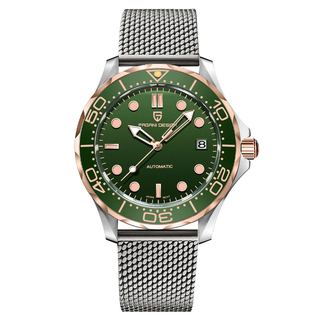 PAGANI DESIGN 2025 New V2 Waves Men's Watches 200M Diving Automatic Watch For Men AR Sapphire crystal Mechanical Wrist watch Men