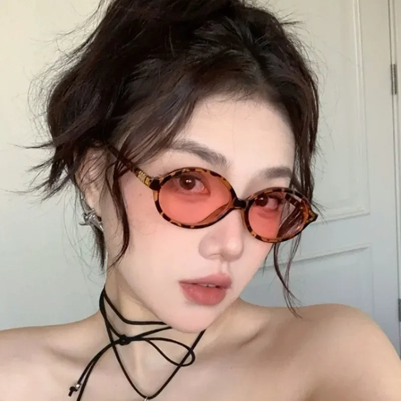 New Frame Oval Shape Sunglasses Classic Men's Vintage Sun Glasses Women Outdoor Leisure Eyewear UV400 Glasses Shades