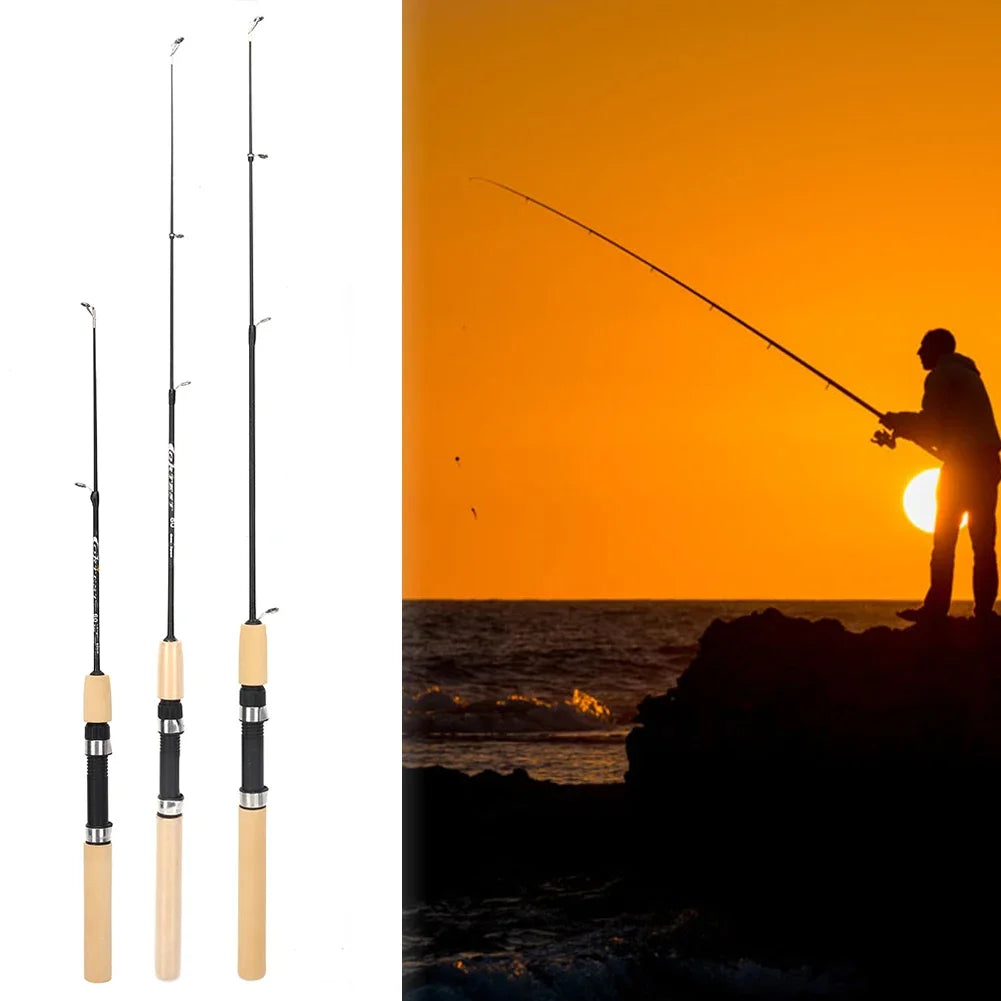 60/80/100cm Ice Fishing Pole Portable Carbon Fish Pole Light Weight River Comfortable Grip Carp Tackle Pesca Fishing Equipment