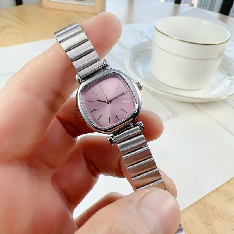 Fashion Women Watches Relogio Feminino Luxury Sliver Colors Watch Ladies Steel Strap Quartz Wristwatch Clock Reloj Mujer