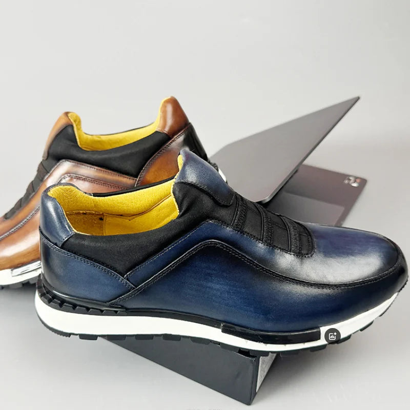 New retro Korean-style handmade leather shoes, trendy men's shoes, leather shoes, genuine leather sports casual shoes a29