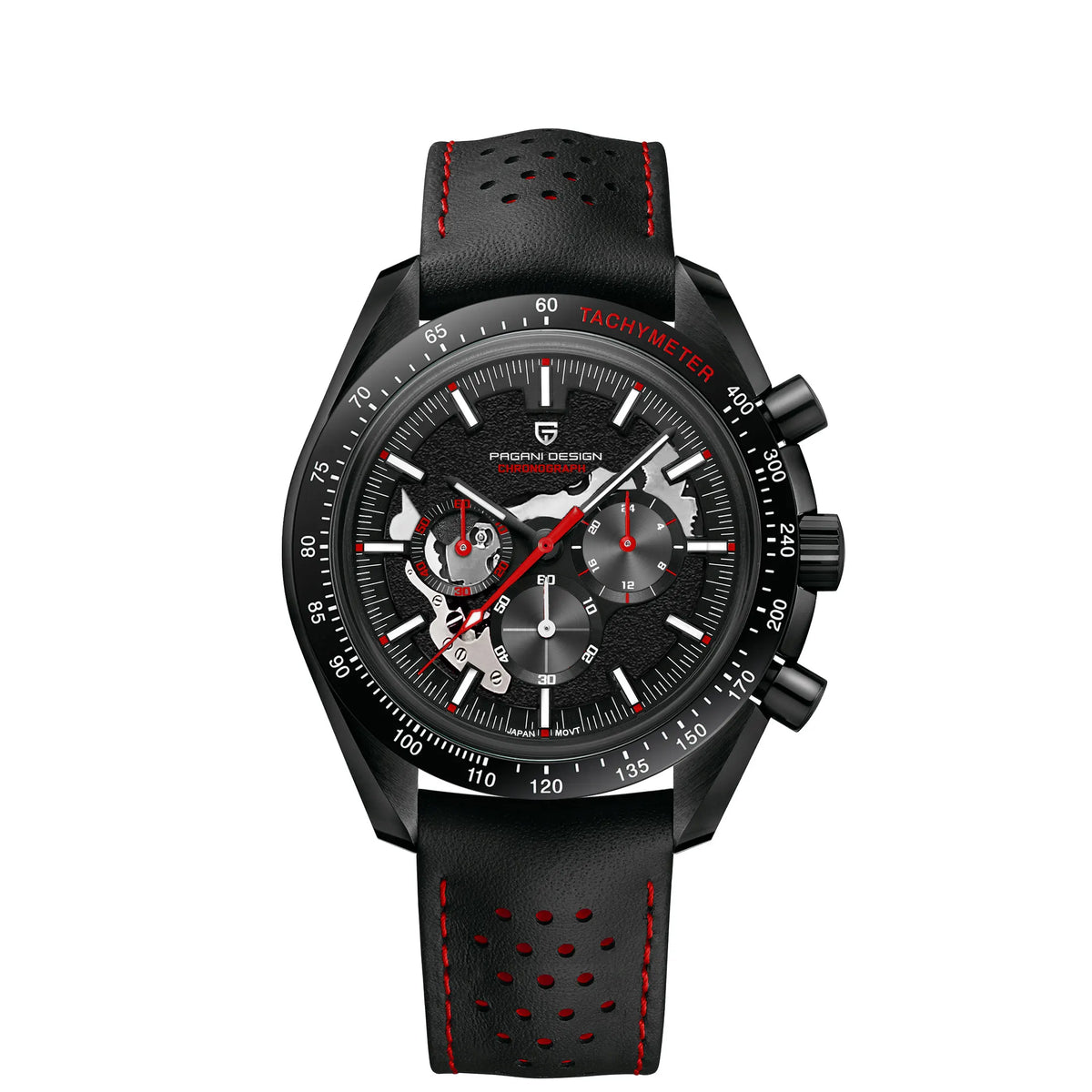 PAGANI DESIGN 2025 New Moon Dark Men's Watches Luxury Quartz Watch Men Skeleton Sport Chronograph AR Sapphire glass Wrist Watch