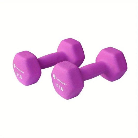Anti-slip Neoprene Dumbbells, Light Purple, 2 pcs, Wrapped in soft and durable neoprene