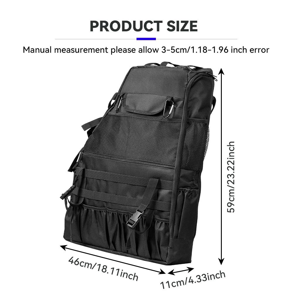 Roll Bar Storage Bag Cargo Cage with Multi-Pockets For Wrangler JK JKU JL TJ 4-Door Saddle Bag Organizers Tool Storage Bag