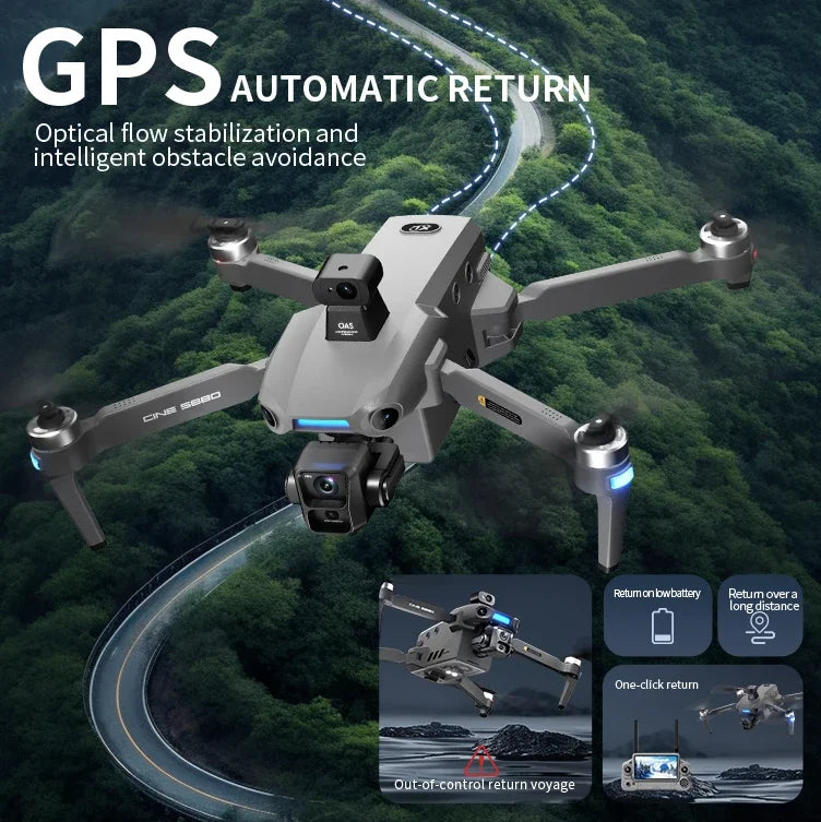 S880 PRO GPS Drone Three axis gimbal 2KM 4K Professional Dual Camera 360° Laser Obstacle Avoidance Brushless RC Quadcopter Toys